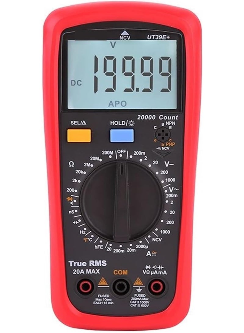 UNI-T Digital Multimeter UT39E+ Digital Multimeter Uni t 20A 1000V AC DC Handheld Multimetro Ture Rms Tester with 2000μF Capactitance Meausement - Image 3