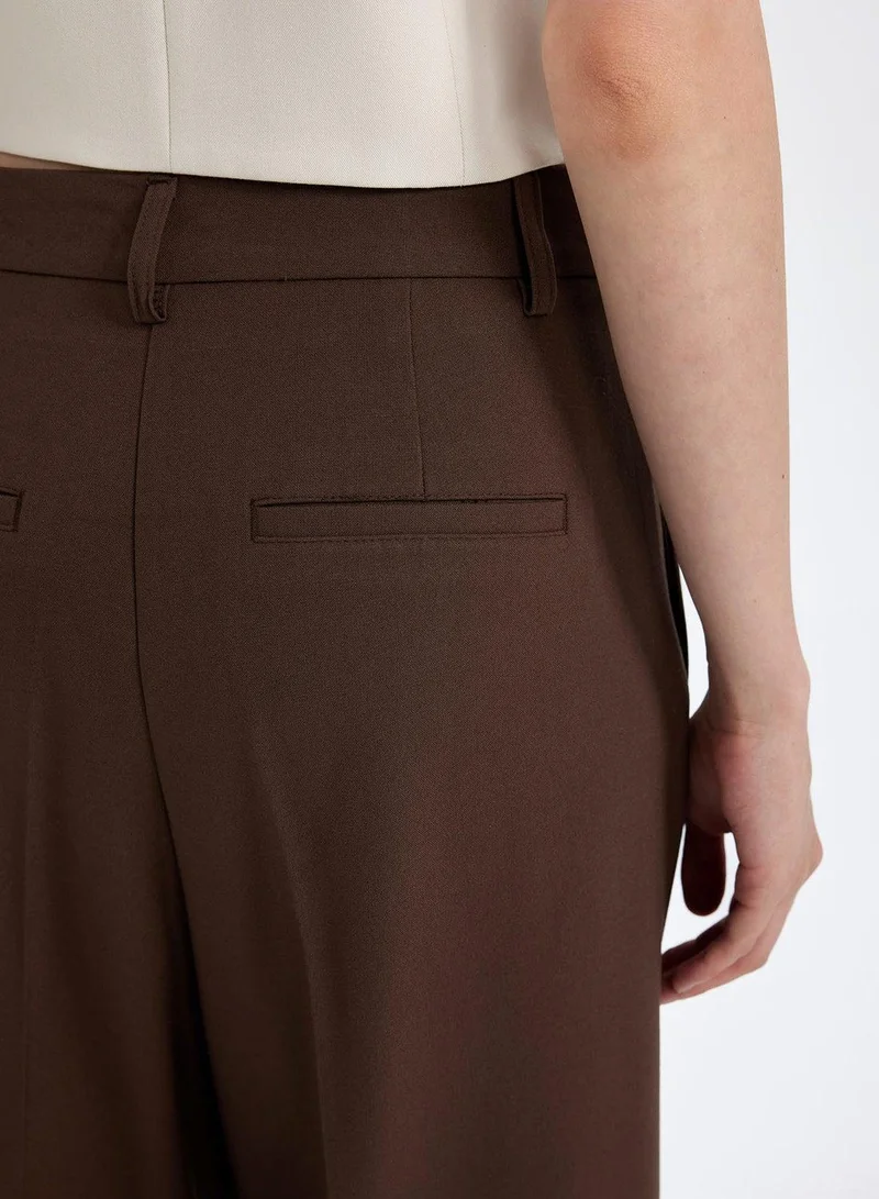 DeFacto Wide Leg High Waist Welt Pocket Plain Classic Pants