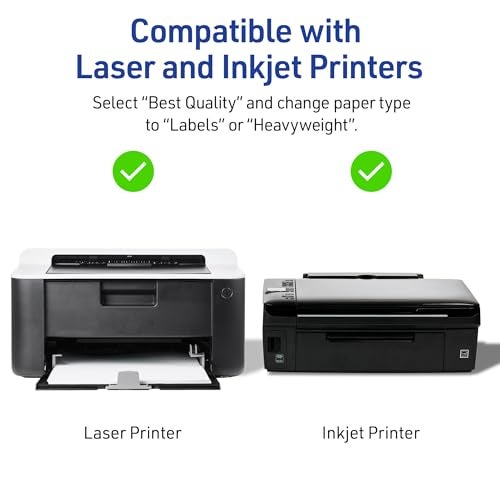 Avery Printable Sticker Paper, 8.5" x 11", Matte White, Repositionable Adhesive, Laser/Inkjet Compatible, 5 Full-Size Label Sheets, Great for Product Branding, Cute Stickers, Crafts, and More (53202) - Image 5