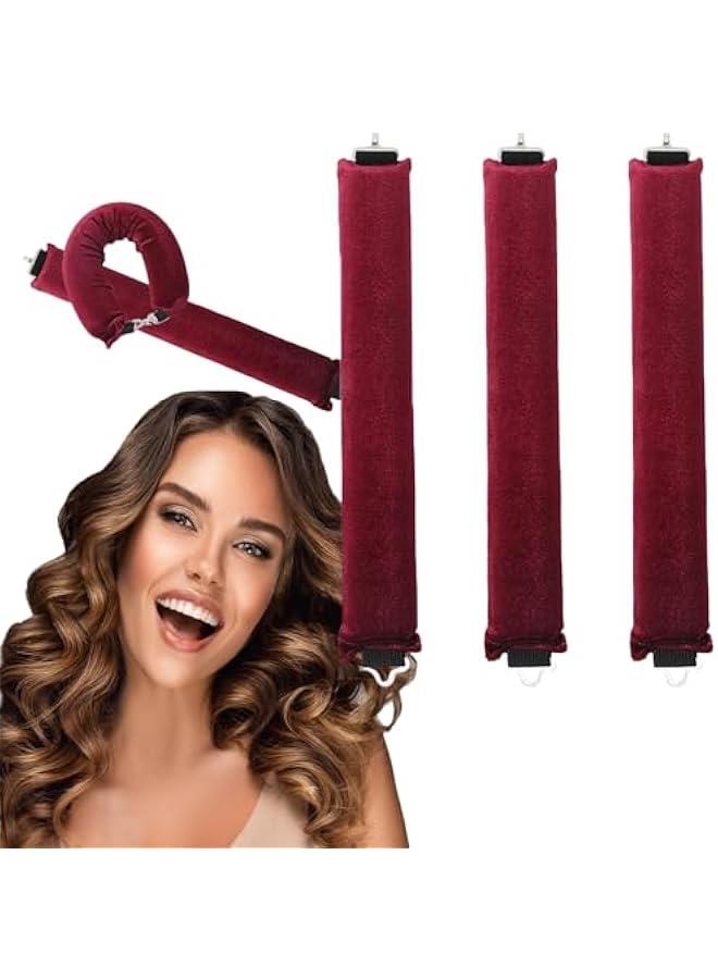 Generic Heatless Curling Kit: Headband Curler, Curling Ribbon with Hook for Overnight Sleep Styling - Easy to Use Red - Image 1