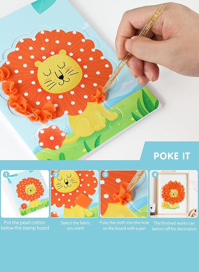 أورجنيزر مجموعة أدوات الفنون والحرف اليدوية للأطفال، لوحة فنية مبتكرة من القماش، لوحة ثقب للبنات، 10 ورقات رسم، لوحة تزيين، مجموعة أدوات فنية من الورق، ألعاب هدايا للأطفال (عالم الأحلام) - Image 5