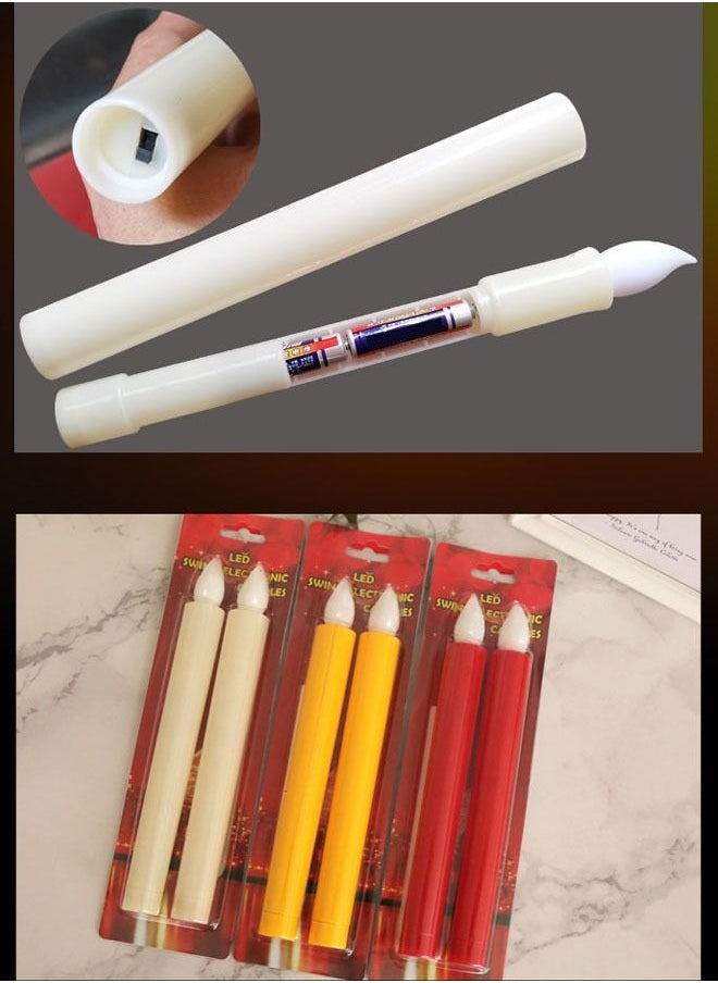 ZCM-HAPPY 4-Pieces of LED Simulation Flameless Candle Wedding Birthday Confession Proposal Props  - Image 2