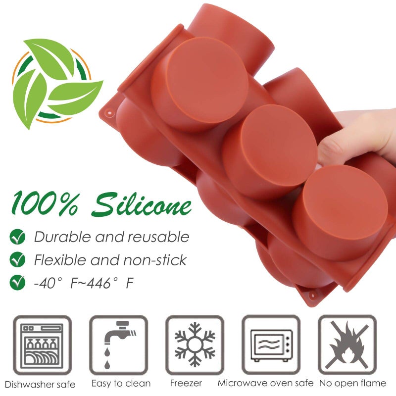 Ocmoiy 2 Inch Ore Mold Round Silicone Molds for Chocolate Covered Ore Cookie, Mini Cake, Candy, Dessert, Jelly, 24 Cups Cylinder Baking Mold Set of 2 - Image 3