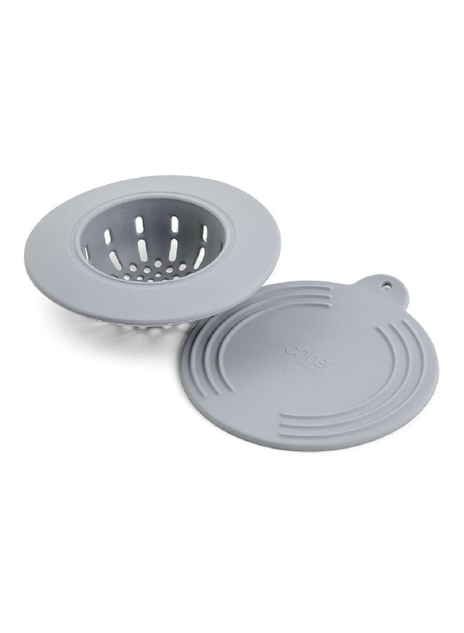 Core Kitchen Core Home Antimicrobial Sink Strainer with Stopper Grey (Multicolour)
