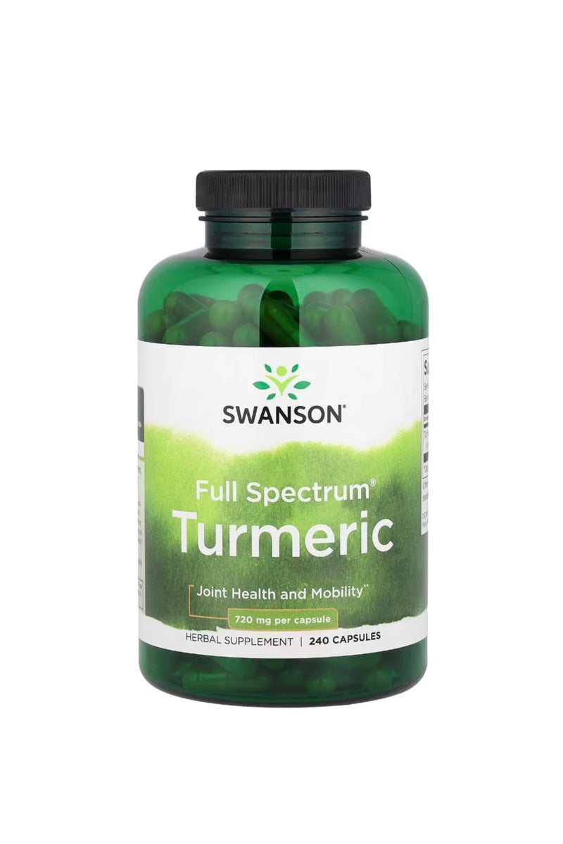 سوانسون كبسولات الكركم كاملة الطيف 240 كبسولة (720 ملغ لكل كبسولة) - Image 1