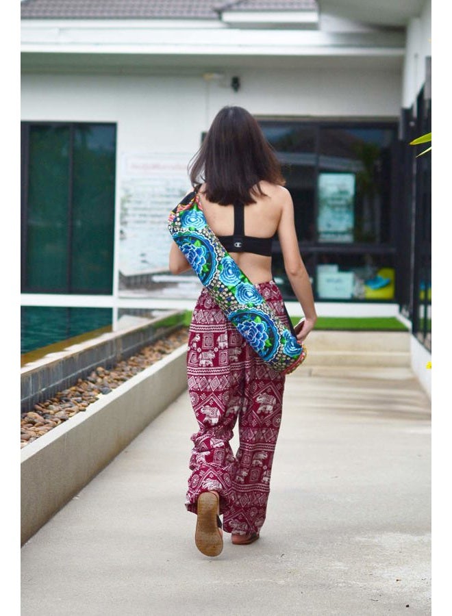 Your Cozy Harem Pants Womens Plus Bohemian Yoga Elephant Beach Casual Printed Drawstring Trousers (Peacock Violet 2XL) - Image 5
