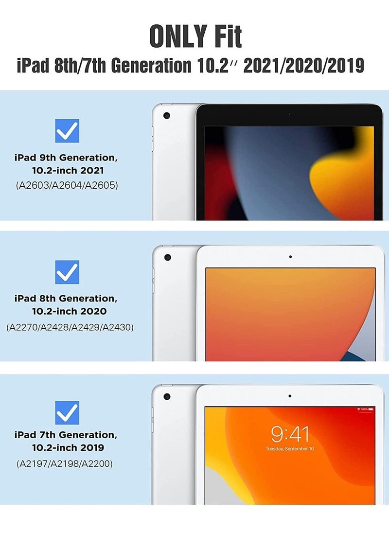 iPad 10.2 Case - Compatible with 9th Generation (2021), 8th Generation (2020), 7th Generation (2019) - Slim Translucent Hard PC Protective Smart Cover with Stand - Navy Blue
