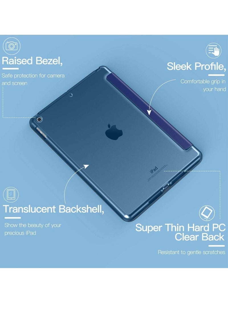 iPad 10.2 Case - Compatible with 9th Generation (2021), 8th Generation (2020), 7th Generation (2019) - Slim Translucent Hard PC Protective Smart Cover with Stand - Navy Blue