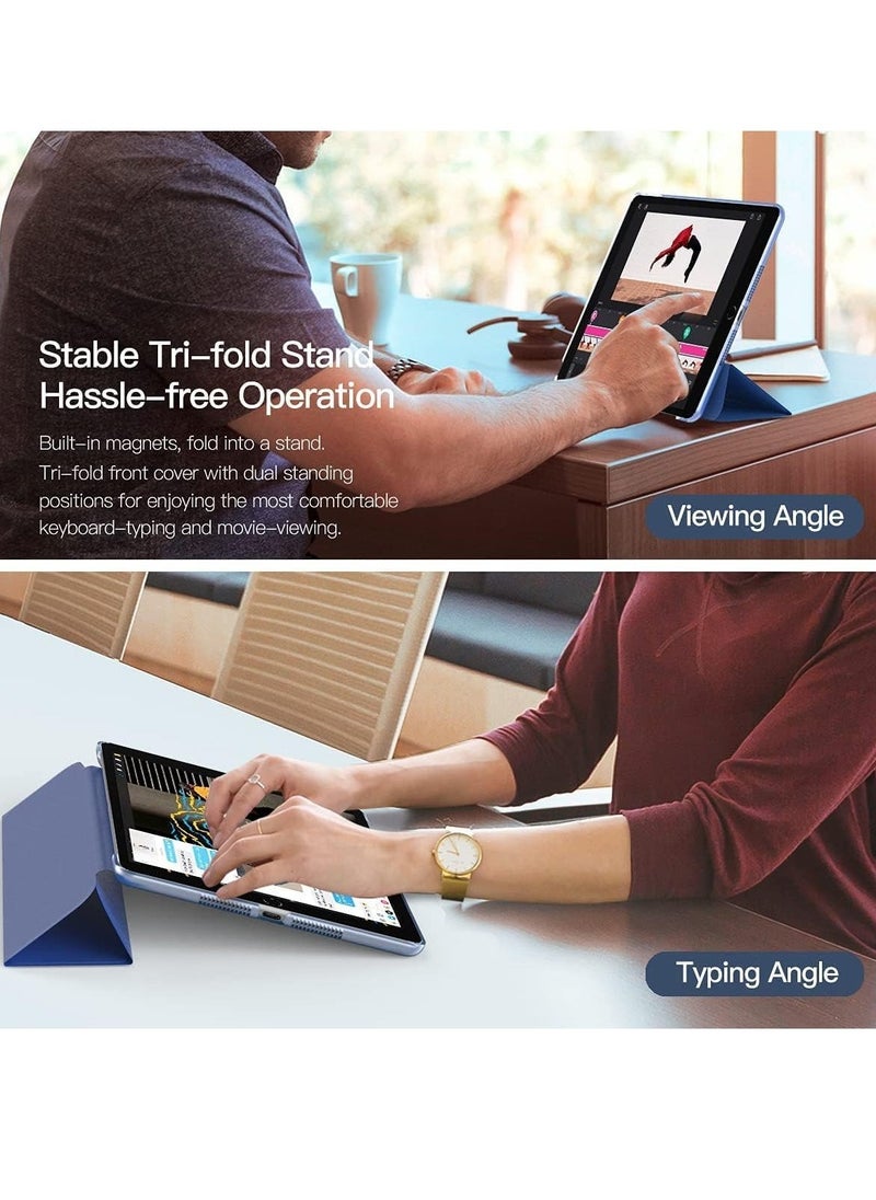 iPad 10.2 Case - Compatible with 9th Generation (2021), 8th Generation (2020), 7th Generation (2019) - Slim Translucent Hard PC Protective Smart Cover with Stand - Navy Blue