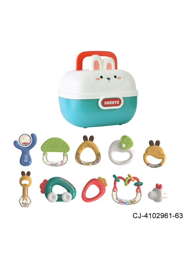 CJ Export Baby Tooth Glue Rattle Adorable Rabbit Storage Box Baby Comfort Can Be Chewed Early Education Educational Toys Suit - Image 5