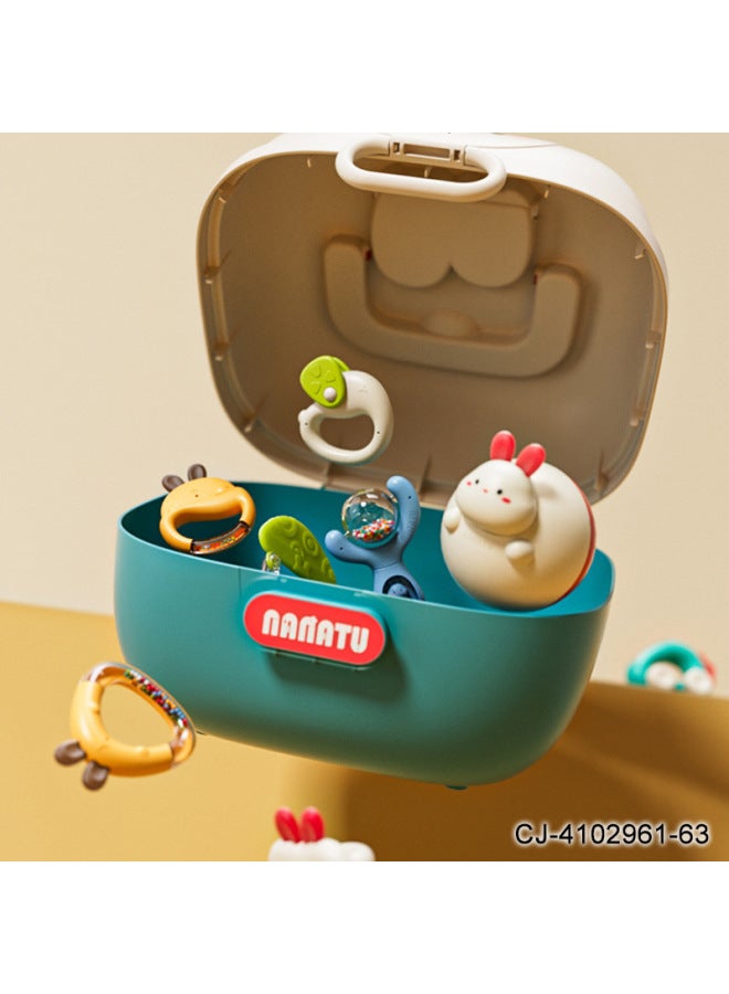 CJ Export Baby Tooth Glue Rattle Adorable Rabbit Storage Box Baby Comfort Can Be Chewed Early Education Educational Toys Suit - Image 4