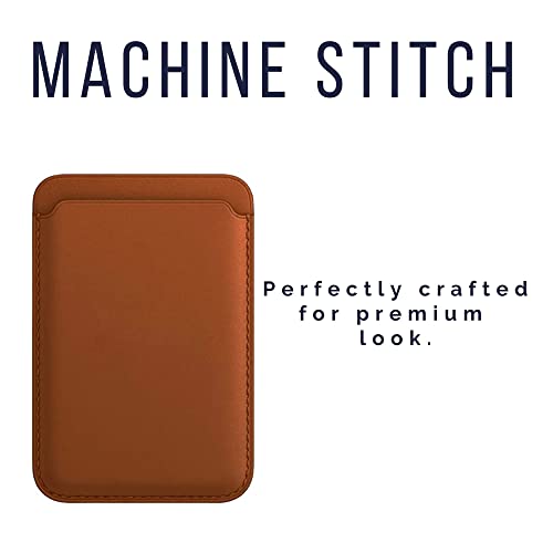 Captese Faux Leather Unisex MagIT Wallet Pouch, Card Holder, Compatible with MagSafe/PixelSnap, for iPhone 17/16/15/14/13/12/Pixel 10 Series (Dark Tan) - Image 2