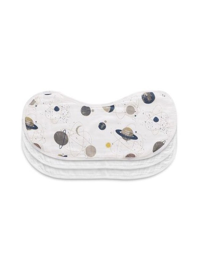 Anvi Baby Set of 3 Organic Bamboo Burp and Bib Cloth Dreamy Space  - Image 1