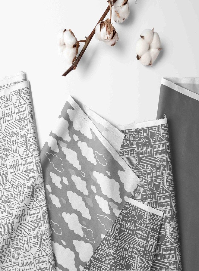 Bacati - Small Storage Tote Clouds in the City White/Grey Neutral 10 X 10 x10 inches - Image 2