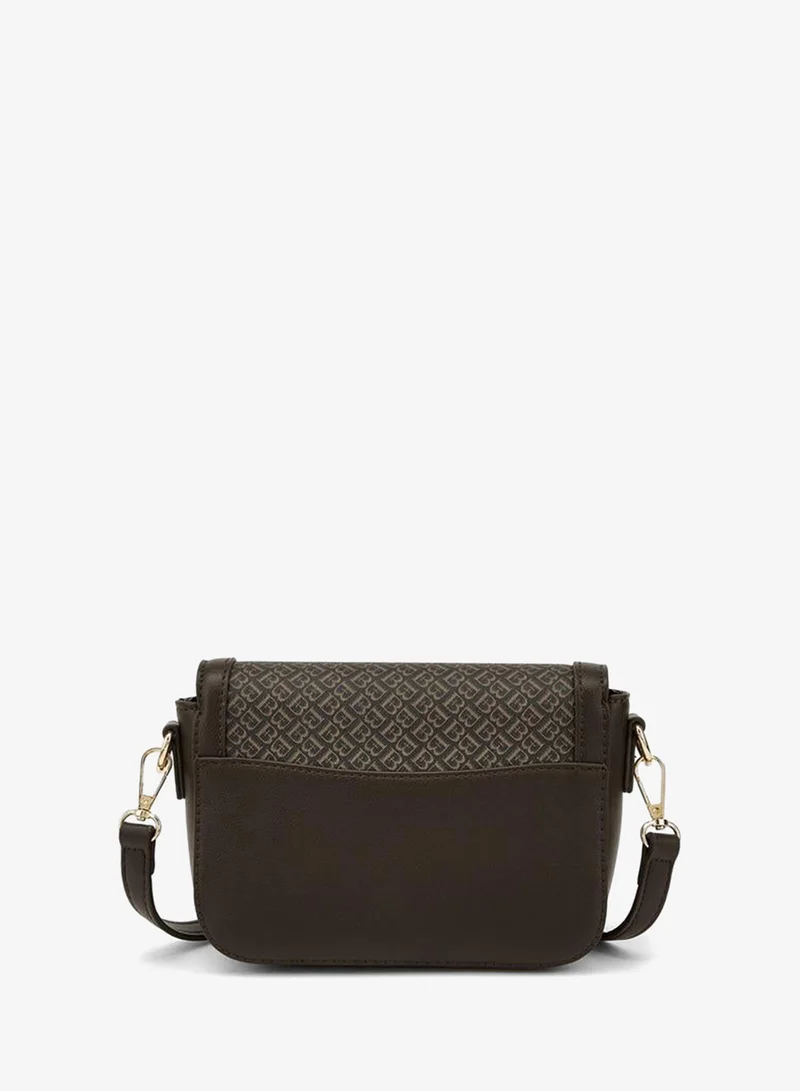 Flora Bella By Shoexpress BROWN Monogram Print Crossbody Bag With Detachable Strap for Women | Best Price UAE