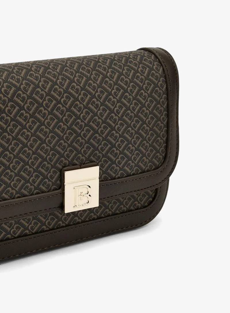 Flora Bella By Shoexpress BROWN Monogram Print Crossbody Bag With Detachable Strap for Women | Best Price UAE