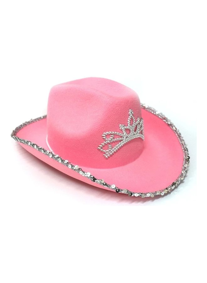 Drawstring Roll Brim Crown Cowboy Hat for Women and Children - Image 3