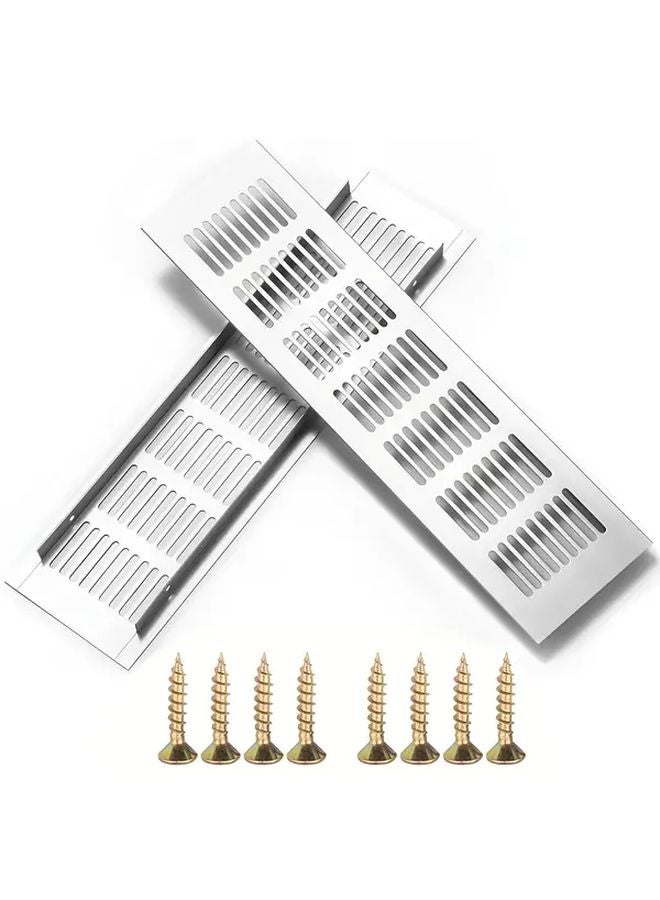 2pcs Aluminum Alloy Ventilation Grills 300x80mm Kitchen Cabinet Air Vents With Screws - Image 2