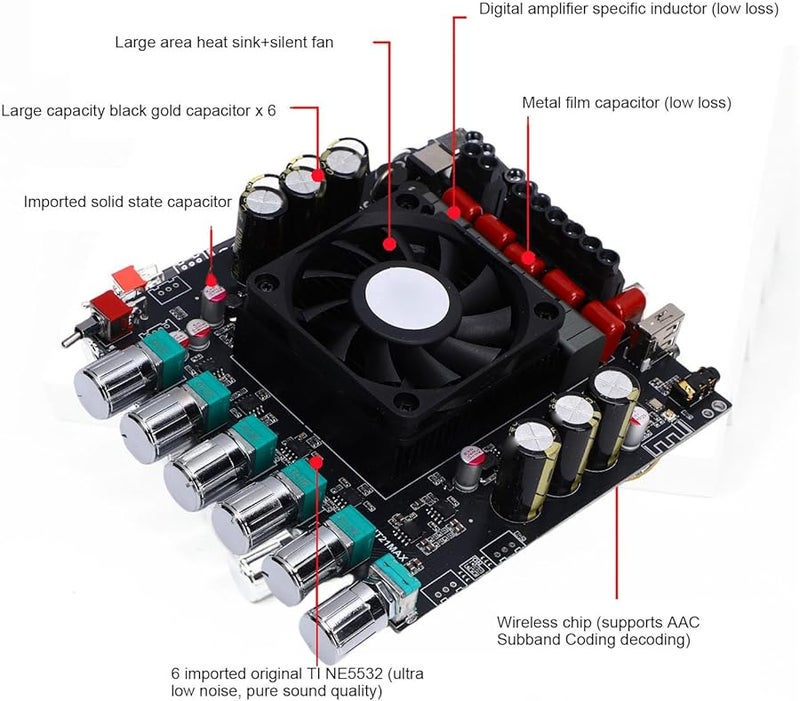 FTVOGUE 2.1 Channel 200Wx2 400W Digital Amplifier Board for Home Speaker TV Smartphone - Image 4