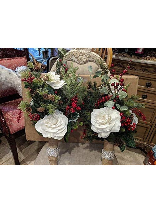 إيفيفس آرتس مجموعة من 8 سيقان من التوت الأحمر الصناعي من efivs arts لتزيين شجرة عيد الميلاد والحرف اليدوية وديكور عيد الحب - Image 5