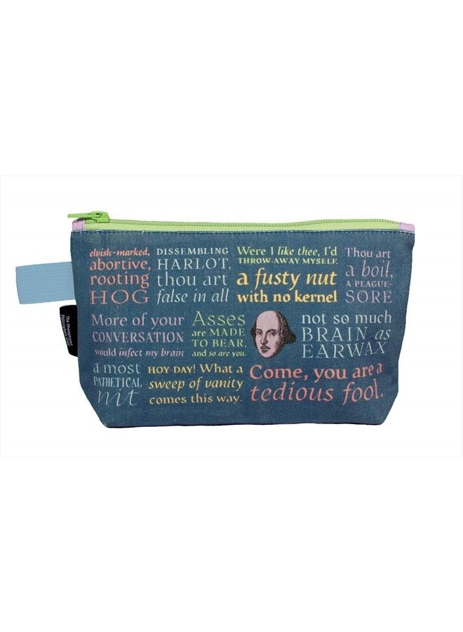 The Unemployed Philosophers Guild Shakespeare Insults Bag - 9" Canvas Zipper Pouch for Pencils, Tools, Cosmetics, Toiletries and More - Image 1