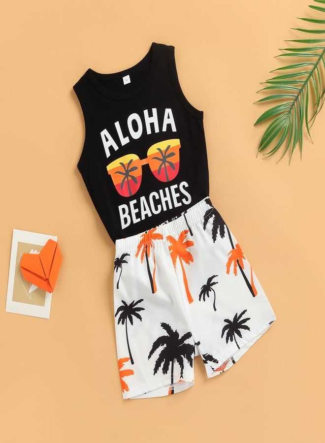 Thorn Tree Toddler Boys Shorts Set Seaside Printed T-shirt+Shorts 2Pcs Little Boy Outfits Summer Clothes Suit (Beaches A,3-4 Years) - Image 2