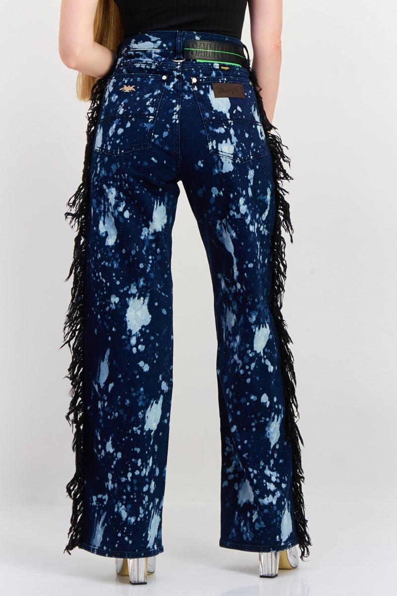 Wrangler Women Regular Fit Color Splash Wide Leg Jeans, Blue Combo - Image 2