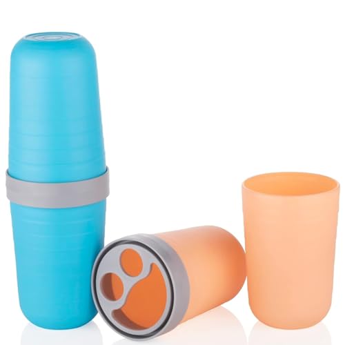DIMAZO Portable Toothbrush Holder Case for Tooth Paste and Brush Storage, Travel Plastic Organizer for Bathroom, Camping, School & Business Travel, Hygienic Durable Design (Multi Color) Set of -1 - Image 1