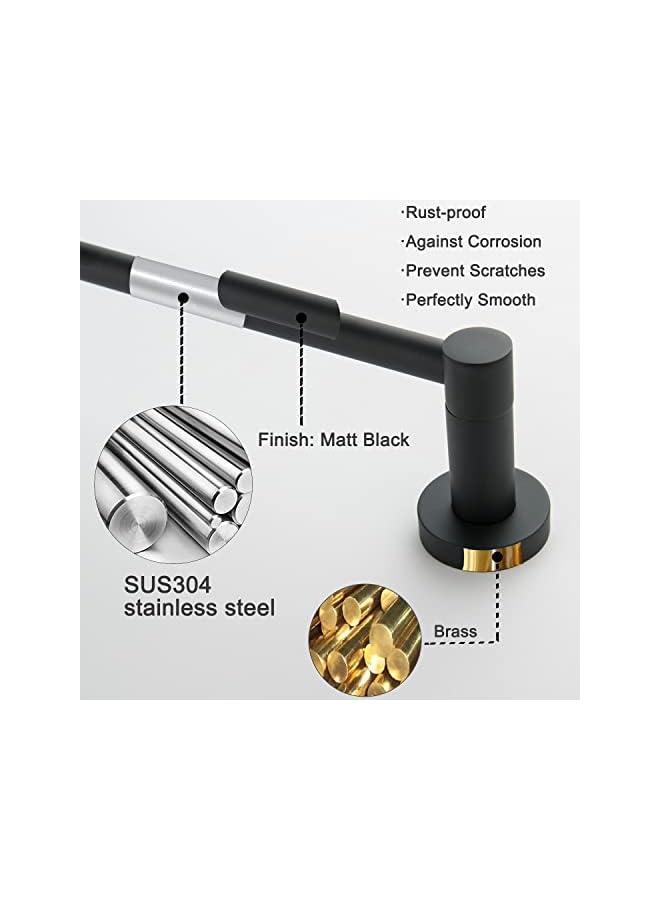 promass Matte Black Single Towel Bar – Wall-Mounted Modern Bathroom Towel Rod & Rail - Image 2