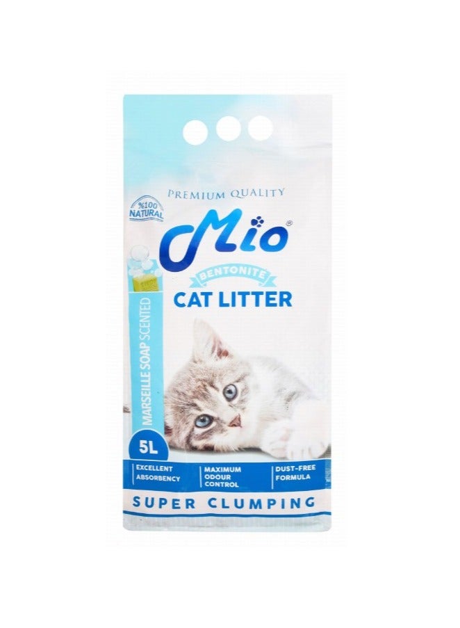 Bentonite Clumping Cat Litter Marseille Soap Scent - dust free5 L