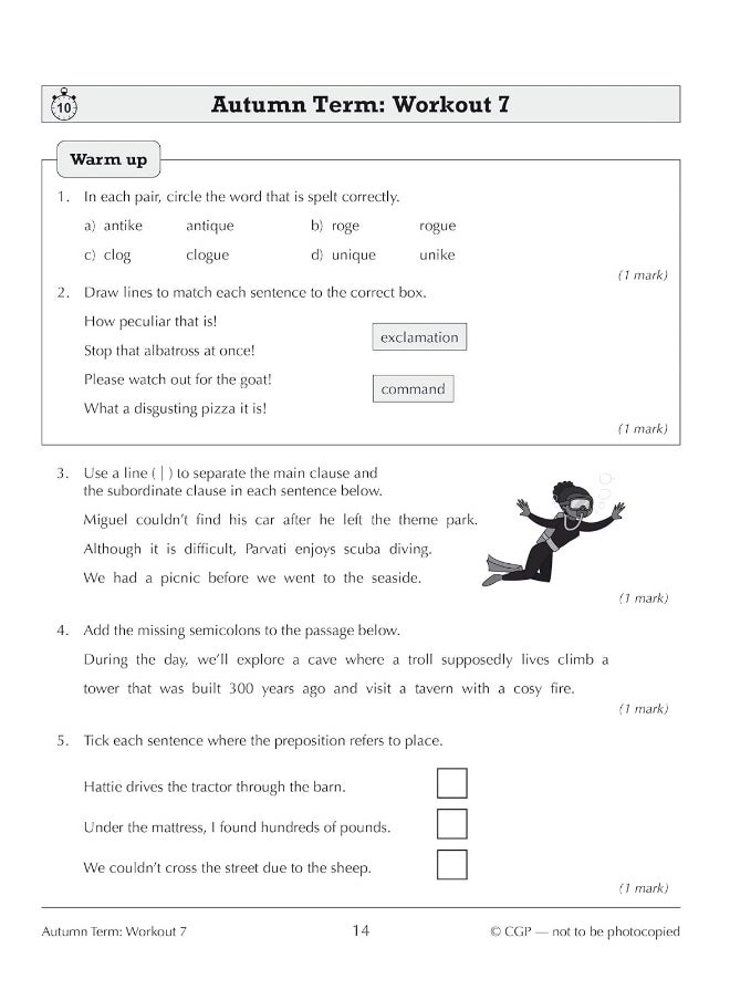 KS3 Year 7 Spelling, Punctuation and Grammar 10-Minute Weekly Workouts  - Image 4