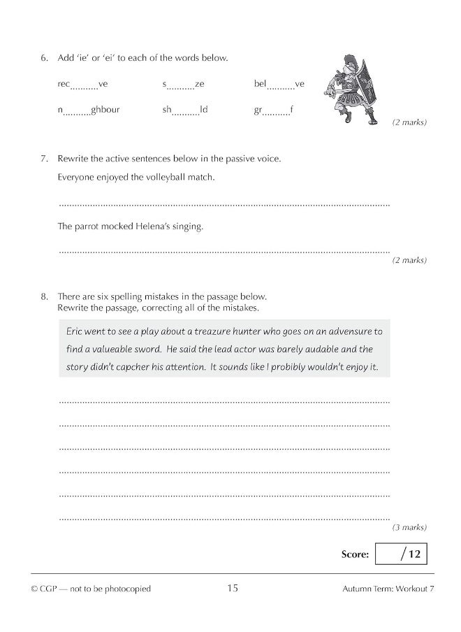 KS3 Year 7 Spelling, Punctuation and Grammar 10-Minute Weekly Workouts  - Image 5