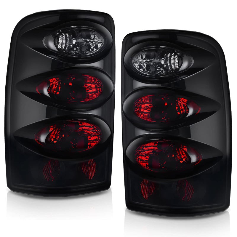 DWVO Taillights Tail Lamps Compatible with 2000 2001 2002 2003 2004 2005 2006 Chevy Suburban Tahoe GMC Yukon SLT (XL) Black Smoke (Do Not Fit Barn Door Models - ONLY FITS LIFT GATE MODELS) - Image 1