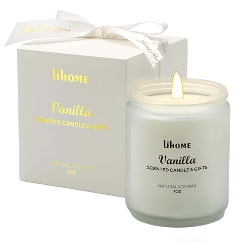 Lihome Candles Gifts for Women - Scented Candles, Natural Soy Wax Candles for Home Scented Perfect for Christmas, Birthday, Mother's Day, Vanilla Candle - Image 1