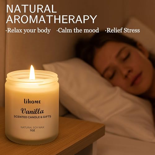 Lihome Candles Gifts for Women - Scented Candles, Natural Soy Wax Candles for Home Scented Perfect for Christmas, Birthday, Mother's Day, Vanilla Candle - Image 5