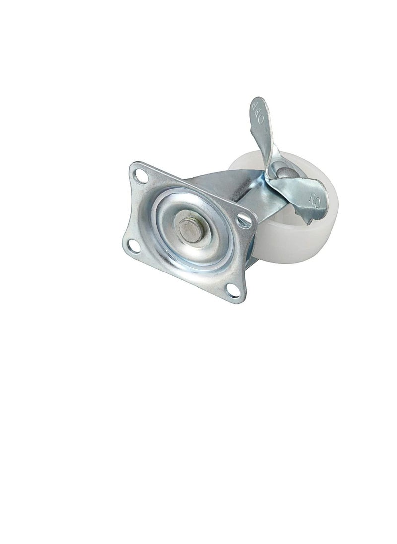 PP - PP Nylon Dual Roller Bearing Universal Swivel 2in 50mm Castor Wheel For Platform Trolley Chair (White,4 Pieces,25kg) - Image 1