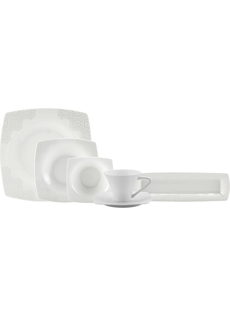 Karaca Fine Pearl Valentina 26 Pieces Square Pearl Breakfast/Serving Set for 6 Persons  - Image 3