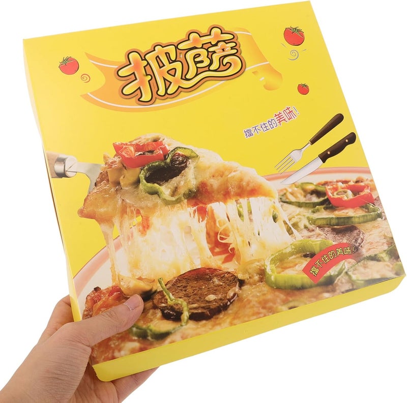 Healifty 40pcs Handheld Pizza Boxes 9-inch Corrugated Cardboard Takeout Containers Food Storage Holder and Party Packaging - Image 4