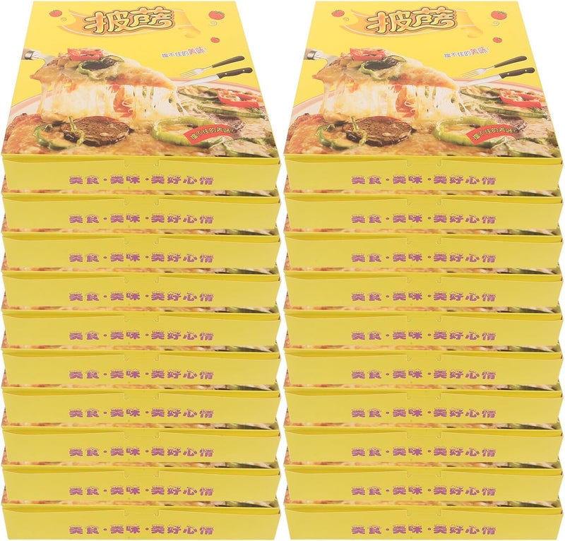 Healifty 40pcs Handheld Pizza Boxes 9-inch Corrugated Cardboard Takeout Containers Food Storage Holder and Party Packaging - Image 1