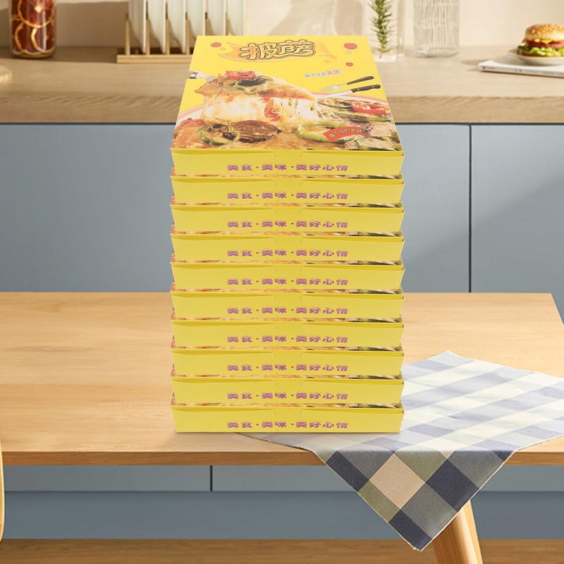 Healifty 40pcs Handheld Pizza Boxes 9-inch Corrugated Cardboard Takeout Containers Food Storage Holder and Party Packaging - Image 5