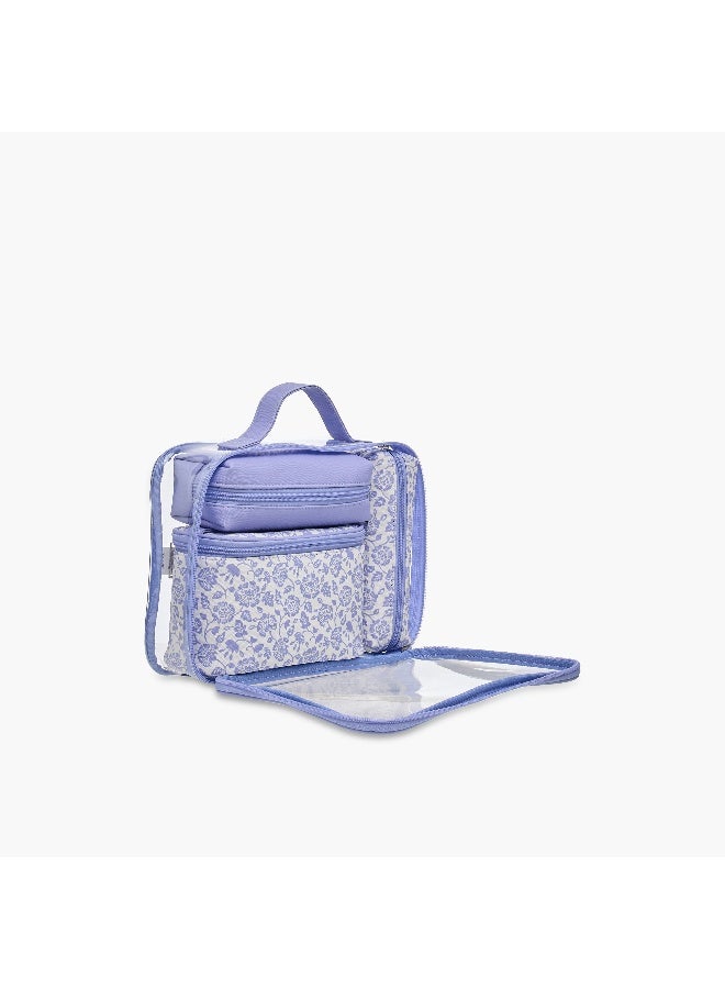 LIFESTYLE Floral Print 4-Piece Cosmetic Bag Set for Women - Image 4