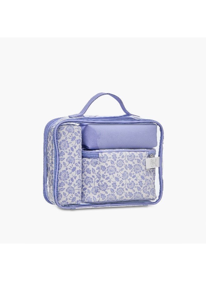 LIFESTYLE Floral Print 4-Piece Cosmetic Bag Set for Women - Image 3