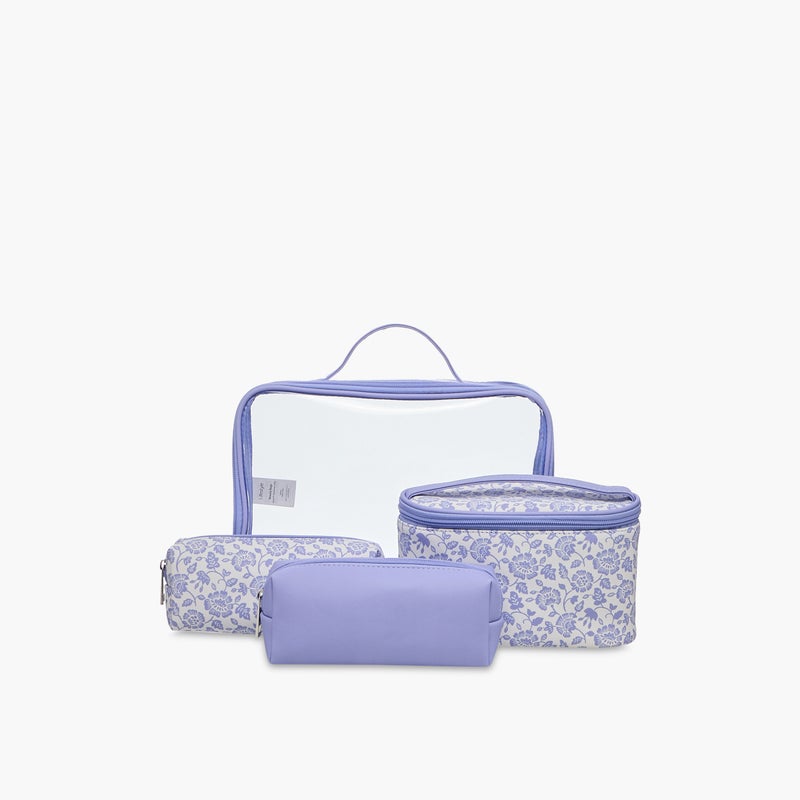 LIFESTYLE Floral Print 4-Piece Cosmetic Bag Set for Women - Image 1