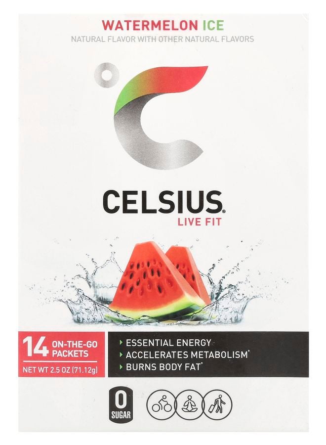 Live Fit Watermelon Ice 14 OnTheGoPackets 0.18 oz (5.08 g) Each
