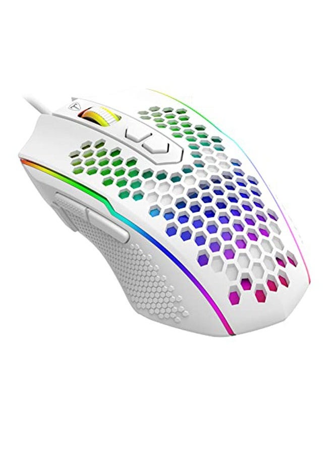 T-DAGGER - Honeycomb Wired Gaming Mouse, RGB Backlight and 8000 Adjustable DPI,Ergonomic and Lightweight USB Computer Mouse with High Precision Sensor for Windows PC & Laptop Gamers (White) - Image 1
