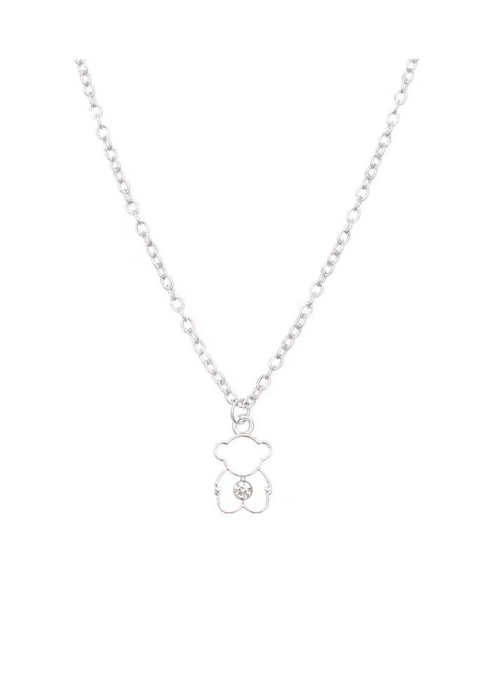 Goolsky قلادة دب كوري لطيف مع تعليقة – تعليقة دب متلألئة بتصميم مجوف، مجوهرات بأسلوب مينيمايليست، للارتداء اليومي/غير الرسمي - Image 4