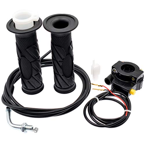 Royitay 7/8 22mm Twist Throttle Accelerator Handle Grips, 75" Long Throttle Cable, Kill Switch Set for 33cc 43cc 49cc 50cc Zooma Stand Up Gas Scooter Coleman CT200U Mini Bike Motorized Bicycle - Image 1