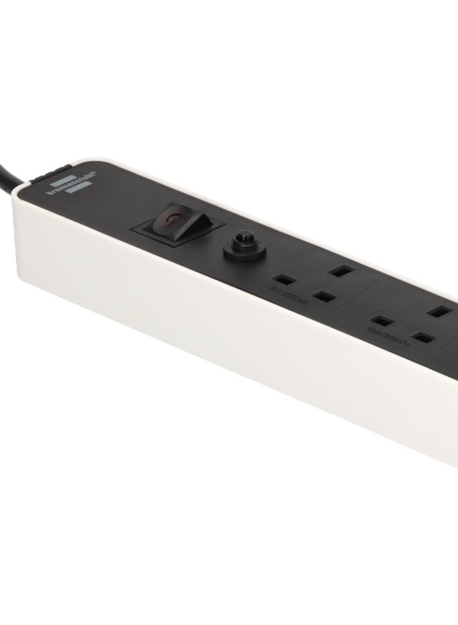 Brennenstuhl Ecolor 4-Way 2-USB Power Strip with Safety Fuse Button White and Black 3 m 1153243126 - Image 5