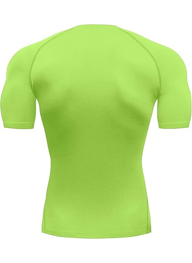 Men's Compression Shirt Quick Dry Athletic Workout T Shirt Gym Fitness Short Sleeve Top - Image 2