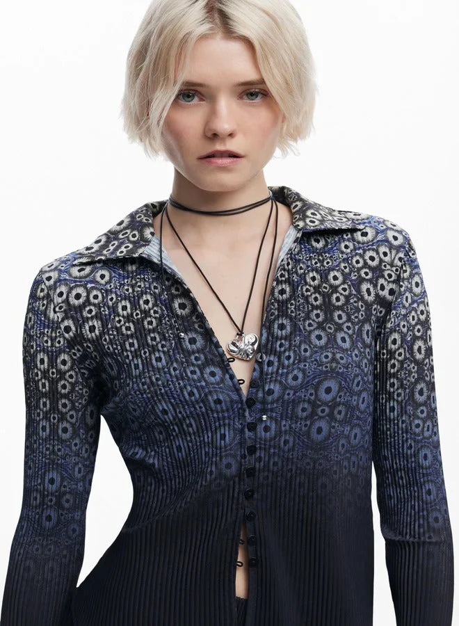 Desigual Blue Shirt Designed By Mr. Christian Lacroix for Women | Best Price UAE